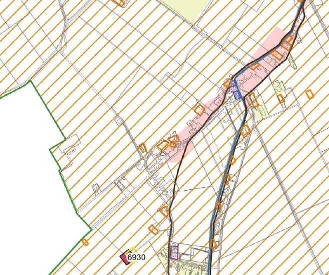 Figuur 3: Archeologische beleidskaart van de gemeente Oldambt (Libau 2015, concept) met in de rode cirkel het plangebied.