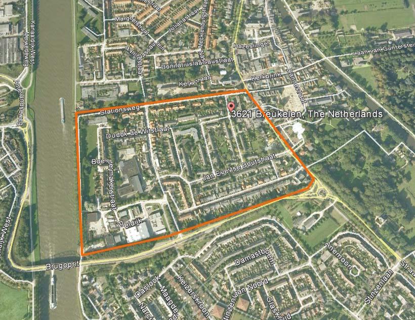 2. LOCATIE BESCHRIJVING 2.1. Projectlocatie De werkzaamheden worden uitgevoerd in de wijk De Poel te Breukelen. Binnen het Rijksdriehoeksnet heeft de projectlocatie globaal de coördinaten X = 128.