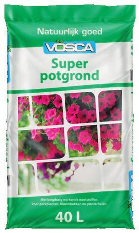 Super potgrond is geschikt voor perkplanten, bloembakken en plantschalen. Een bodemverbeteraar met een uitgekiende balans van compost, tuinturf en witveen.
