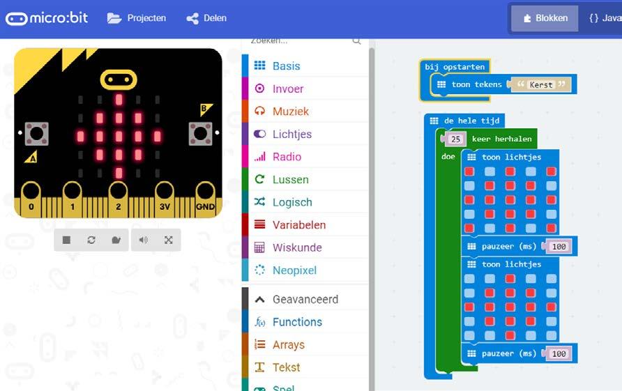 4 Maak een blinkende ster Je gaat nu een blinkende ster maken op de micro:bit, hiervoor gaan we de lus gebruiken en meerdere animaties na elkaar met een pauze ertussen.