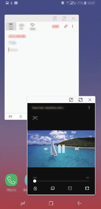 Multi window Introductie Met de functie Multi window kunt u twee apps tegelijkertijd uitvoeren in een gesplitst scherm.