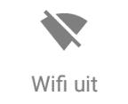 Instellingen controleren) Indien er geen Wifi verbinding is, zal de melding wifi uit worden weergegeven en het duimpje omlaag staan. Dit heeft GEEN verdere invloed op de werking van de app.