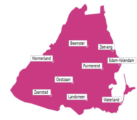 Regioanalyse regio Wat is kenmerkend voor de zorgkantoorregio in het algemeen? De zorgkantoorregio bestaat uit 8 gemeenten met in totaal ongeveer 330.000 inwoners. De grootste gemeente is Zaanstad.
