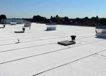 SMOGVRETER 9 Koelend - reflecterend De witte dakbaan vermindert de oppervlaktetemperatuur wat ten goede komt