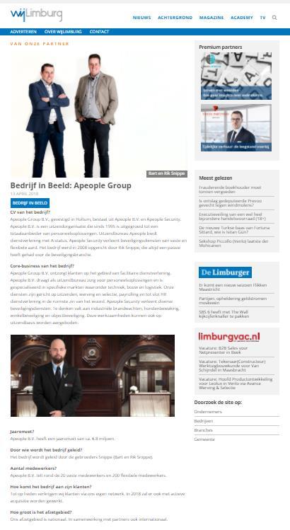 WijLimburg Online: Bedrijf in Beeld: Uw bedrijf gepresenteerd op WijLimburg.