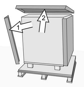 5 Opstelling 4. Verwijder na elkaar alle hoekdelen, door het deksel op de betreffende hoek even op te tillen.