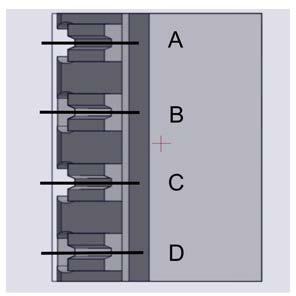Verbind de klemmen (A), (B), (C) en (D) van het klemmenblok -X37 (2) met de installatie voor energie-optimalisatie.