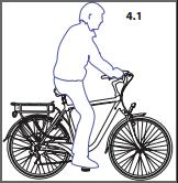 Als de trapbekrachtiging uit staat, biedt de fiets geen extra weerstand. Zonder accu kunt u de fiets als gewone fiets gebruiken. De trapbekrachtiging is afhankelijk van de trapkracht op de pedalen.