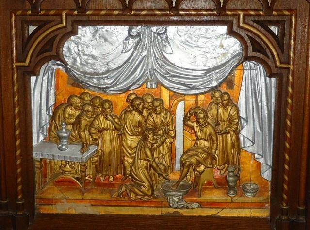 Doopvont (steen - 1791) In de doopkapel staat deze beschilderde natuurstenen doopvont, afkomstig uit de oude schuurkerk.