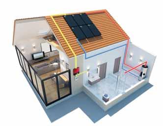Toepassing Warm water en elektriciteit voor thuis Produceer elektriciteit en warm water met eenzelfde paneel.