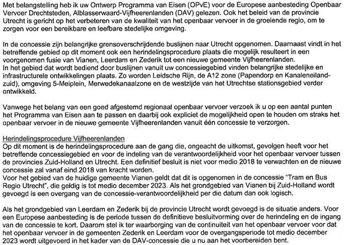 13 Reactie Provincie Utrecht en gevolgen PvE Deze waarborg is opgenomen in het Programma van Eisen.