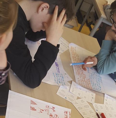 Maximaal één stip op een eigen idee. De andere op ideeën van teamgenoten. Kies minstens één gek of bijzonder idee. Geef de leerlingen één minuut de tijd om de stippen te zetten.