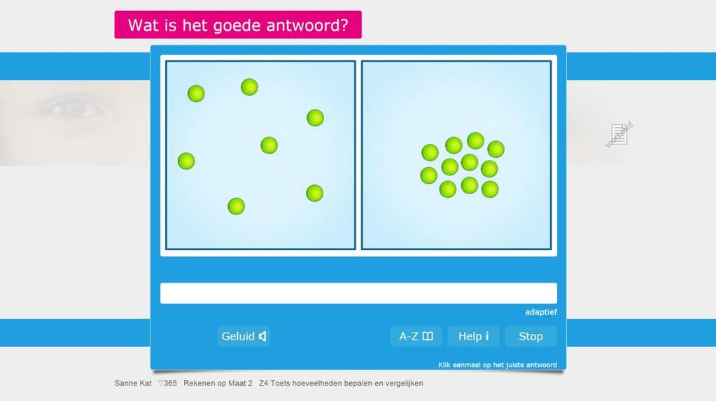 Een voorbeeld van subiteren. De vraag is: Waar zie je 4 appels?