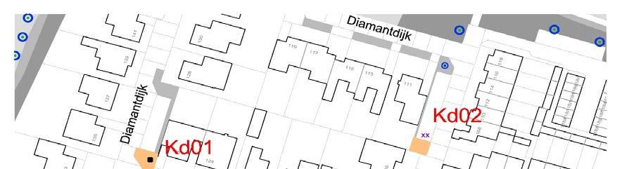 Locatienr Kd01-Kd03 ter van Diamantdijk 107-141 Op de onderstaande tekening staat inged voor welke vak een