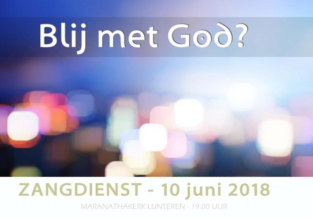 Orde van dienst Zondag 10 juni 2018