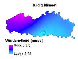 Ruimtelijke klimaatscenario s Vlaanderen Windsnelheid