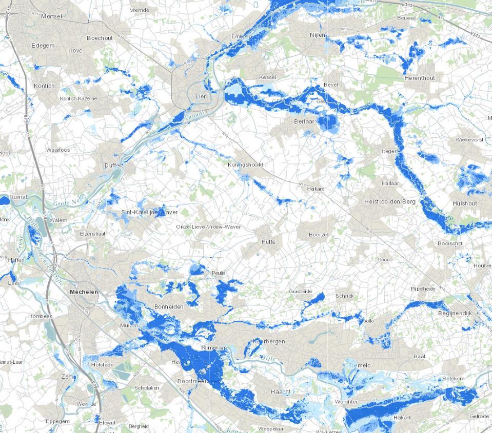 Fluviale overstromingen Overstromingskaarten