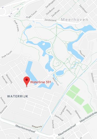 Park Meerpark Meerland winkelcentrum Ligging: Waterlinie 591 is gelegen in het plan Aquallure, in het deelplan Waterrijk van Meerhoven.