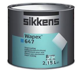 10 ltr 20,80 6,5 5 ltr 21,30 1 ltr 22,55 Product Vloer- en wandcoatings Kleur Verpakking Prijs WAPEX 647