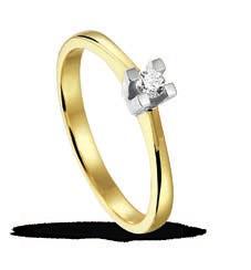 ) 615,- E292 RING MET 0.07CT.