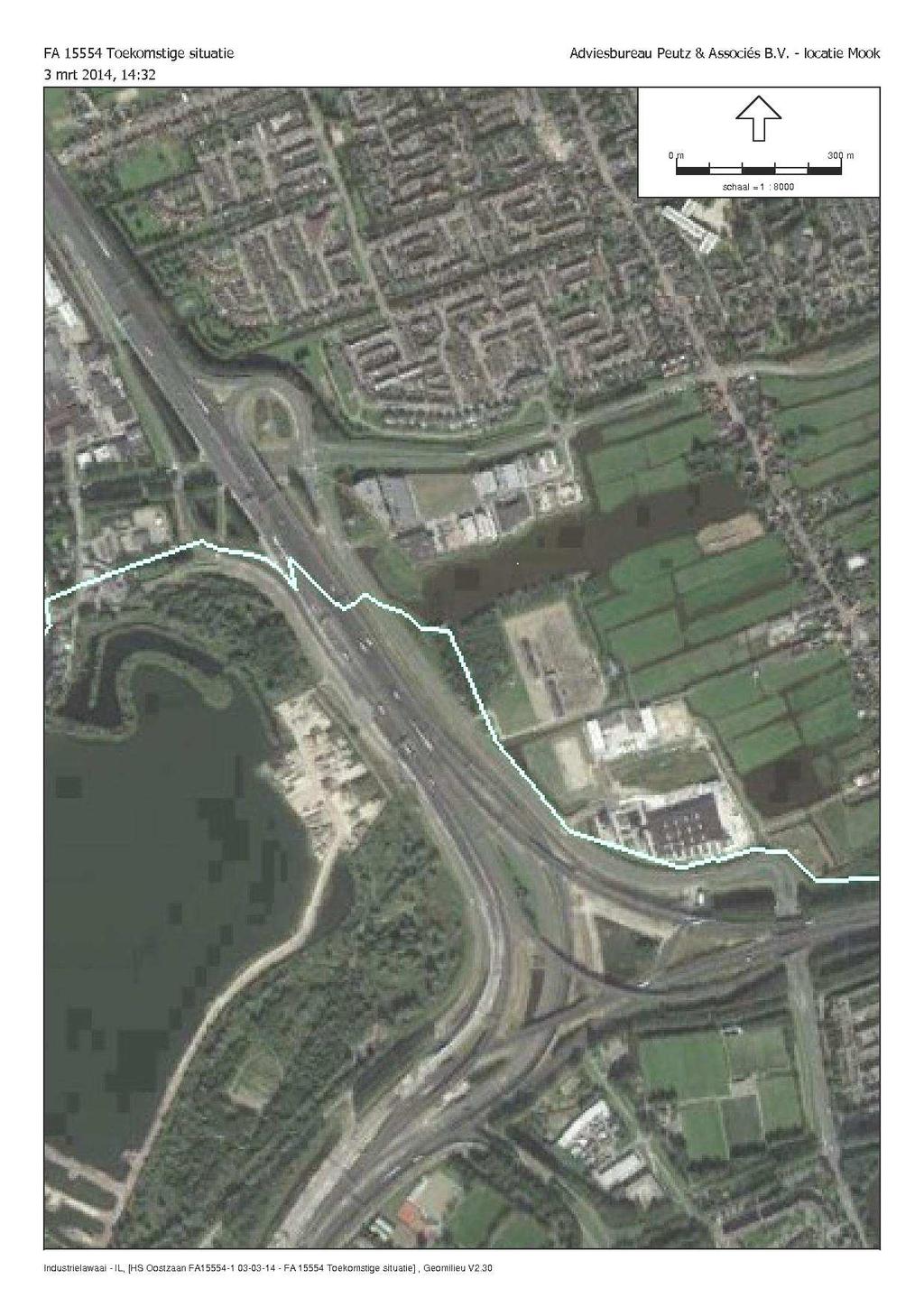 Figuur 1: Ligging van het transformatorstation ten opzichte van de omgeving Snelweg A8 Gemeente Oostzaan Woningen
