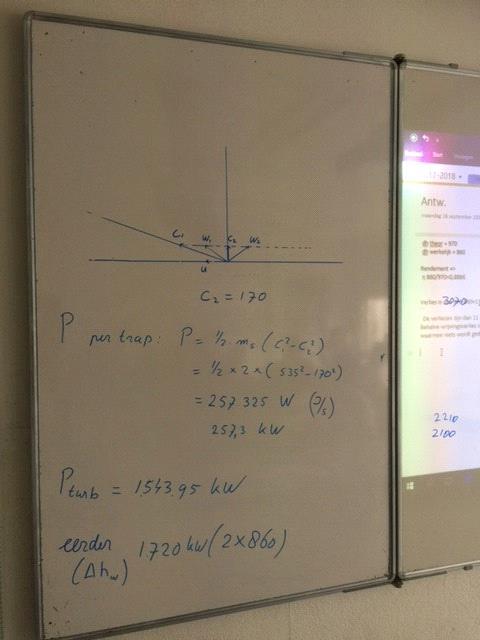 Antw. maandag 18 september 2017 13:45 dh theor = 970 dh werkelijk = 860 Rendement => η