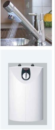 Opslag van SWW Productkeuze: oefening Wat kost een boiler van 15 liter onder een gootsteen per jaar? En een van 150 liter in de badkamer? Gegevens: kwh elektr.