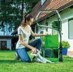 GRASOPVANGBOX MET INHOUDS- INDICATIE Dankzij een optimale lucht- circulatie wordt het afgemaaide gras