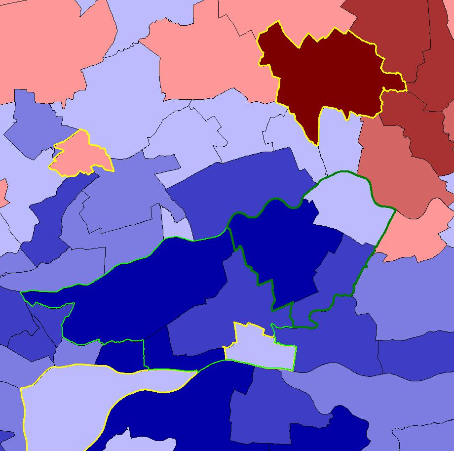 0 Verkiezingsuitslagen 2012, aandeel partij in aantal stemmen % 13.0 of meer 10.