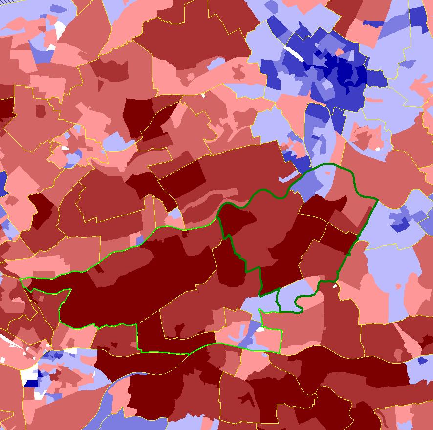 alle A5H-gemeenten een sterke politieke gelijkenis kent. Gorinchem kent een meer stedelijk stemgedrag en vertoont ook met diverse gemeenten in de relevante omgeving een geringe politieke gelijkenis.