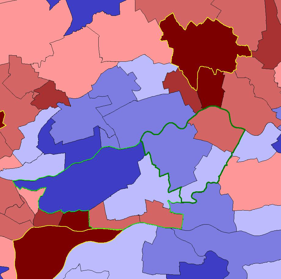 a1), terwijl Leerdam daarbij achterblijft. Ook Hardinxveld- Giessendam scoort laag. De relatieve score (zie figuur 3.1.a2) is voor Vianen en Leerdam lager dan de absolute score.