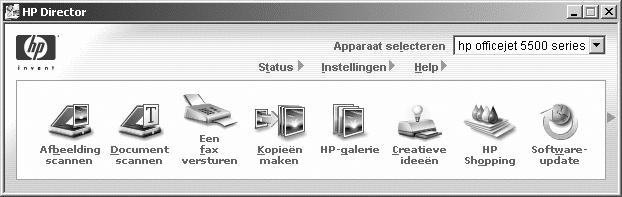 Overzicht van de HP Officejet HP-dirigent openen voor Windows-gebruikers 1 Voer een van de volgende handelingen uit: Dubbelklik op het pictogram voor de HP-dirigent op het bureaublad.