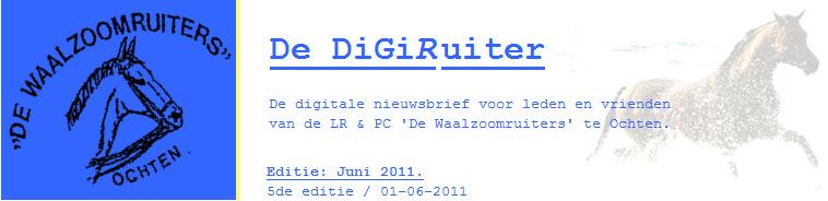 Zomer Editie Beste Waalzoomruiter, Help! Wat is er gebeurd? Zijn ze bij de DiGiRuiter op hol geslagen? Want waar is de vertrouwde groene kleur van de Waalzoomruiters gebleven?