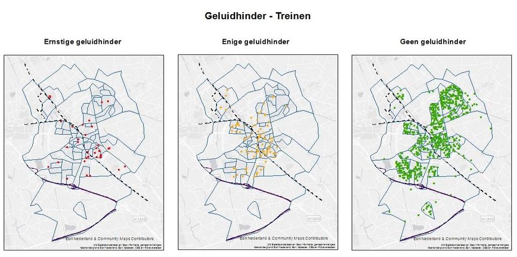 6. Kaartenboek omgevingslawaai De gemeente Almelo beschikt over geluidbelastingkaarten, waarop de berekende geluidsbelasting op de gevels van woningen ten gevolge van wegen, spoorlijnen en