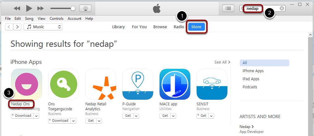 iphone - App Store - Via itunes op de PC Hiervoor moet