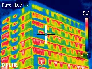 Warmtestromen (2) Warmte ontsnapt door: Warmteverlies door thermische schil (dak, vloer, gevel)