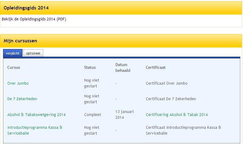 Ik ben op mijn startpagina, wat moet ik nu doen? 1. Wat is het aanbod? Je bent nu op het hoofdscherm. Als je naar beneden scrolt zie je bij Mijn Cursussen de cursussen die voor jou beschikbaar zijn.