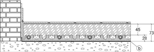 Warmteverdeling Vloerverwarmingssystemen, ROTEX Monopex, System 70 Vloeropbouw nat systeem 1. Opbouw boven verwarmde lokalen Tacker-Systeem 35-3 2.