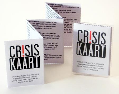 Crisiskaart Reden voor ontwikkeling crisiskaart: - Ontevredenheid bij patienten in crisis - Patientbeweging Wat heb je aan een crisiskaart?