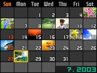 WEERGAVE Tonen van het kalenderscherm Gebruik de volgende procedure om een kalender van 1 maand te tonen.