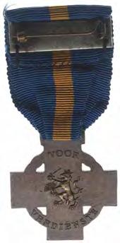 leeuwen / KZ Trouw en Verdienste op blauw emaille - brons x mm - ZF/PR, enige draagsporen Onderscheiding Grote zilveren ster voor Trouw en