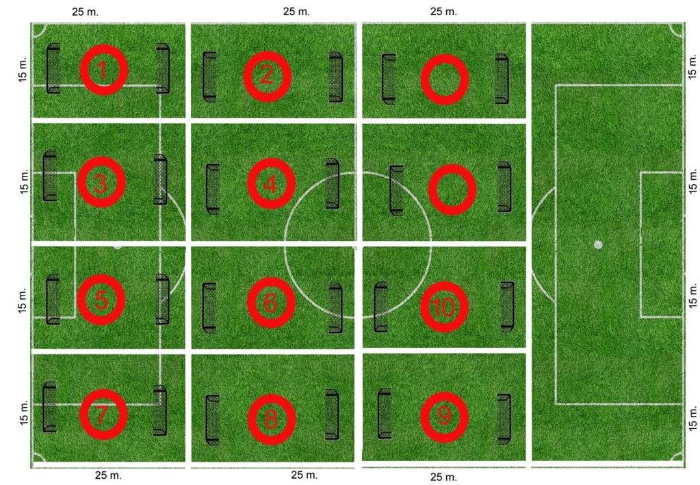 7. De maandagmiddag breedte training JO8-JO10. Op maandagmiddag van 17.00 tot 18.00 uur trainen JO8-3/4/5, JO9-3/4/5 en JO10-4/5/6/7 op veld 1 onder begeleiding van de maandagmiddag coördinator.