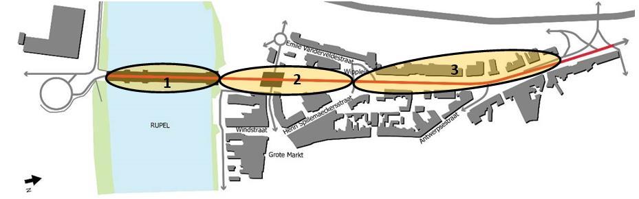 Rupelbrug (lengte +/- 230m) Frans De Schutterlaan/ N177 Sequentie 2: Deel tussen Rupelbrug en de Henri