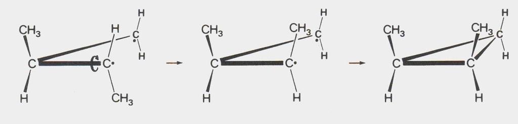 is de cis verbinding ontstaan: is-1,2-dimethylcyclopropaan is niet optisch actief.