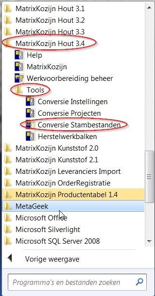 7 - Conversie overige bestanden van versie 3.2 naar versie 3.5 In de voorgaande stappen is de installatie van MatrixKozijn Hout versie 3.5 en de nieuwe MatrixKozijn Productentabel beschreven.