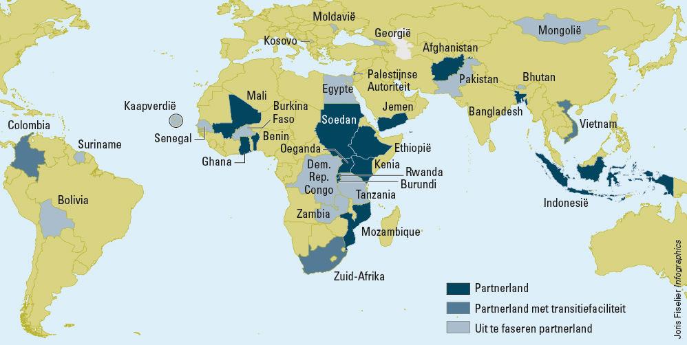Figuur 11 Wereldkaart met partnerlanden, transitielanden en uit te faseren landen van het kabinet-rutte/verhagen 35 Uit figuur 12