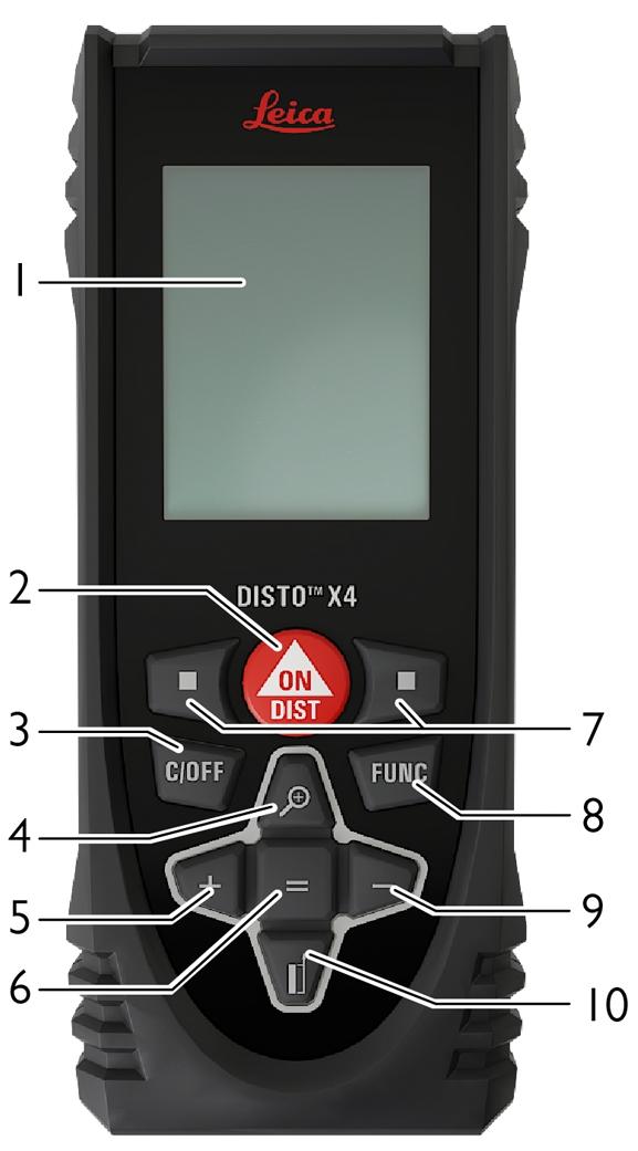 Overzicht Ov e rz ic h t Componenten De Leica DISTO is een laserafstandmeter die gebruik maakt van een klasse 2 laser. Zie hoofdstuk Technische gegevens voor de gebruiksmogelijkheden.