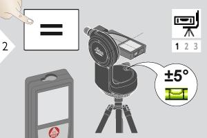 Bediening Punt-tot-Punt meting met helling* * Functie wordt geactiveerd bij aansluiten op Leica