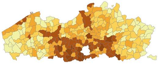 Gebruik openbaar vervoer Gebruik fiets Voor korte verplaatsingen in de gemeente gebruikt 4 op 1 inwoners minstens één keer in de week de