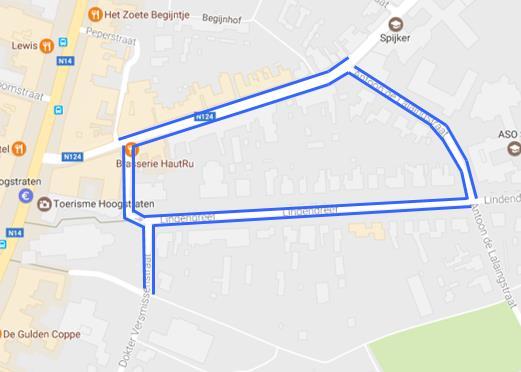 Vergunninghouders in KB en GE) Parkeerverbod in Leemstraat op stuk richting 5-armen kruispunt: vanaf grens tussen nummer 40 en 42